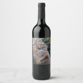 Romantische kalligrafie donkere foto overlay bruil wijn etiket (Voorkant)