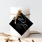 Romantische kalligrafie donkerzwart huwelijk bedan bedankjes labels