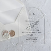 Romantische kalligrafie Eenvoudige klassieke moder Acryl Uitnodigingen