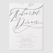 Romantische kalligrafie Elegant repetitiediner Vellum Uitnodigingen (Voorkant)