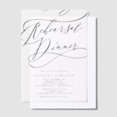 Romantische kalligrafie Elegant repetitiediner Vellum Uitnodigingen (Offset)