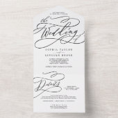 Romantische kalligrafie Elegante details RSVP brui All In One Uitnodiging (Binnen)