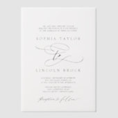 Romantische kalligrafie Elegante zwarte formele br Vellum Uitnodigingen (Voorkant)