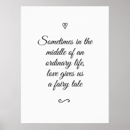 Romantische kalligrafie Fairy Tale Wedding Love St Poster