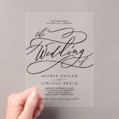 Romantische kalligrafie Fancy Elegant Classic Wedd Acryl Uitnodigingen (Insitu (Draagbaar))