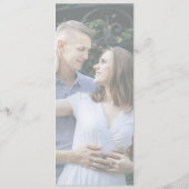 Romantische kalligrafie foto bruiloft diner menu (Achterkant)