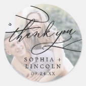 Romantische kalligrafie foto dank u gunst Sticker (Voorkant)