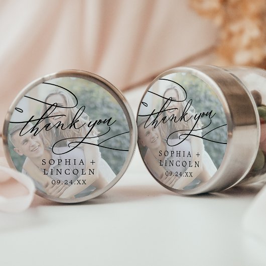 Romantische kalligrafie foto dank u gunst Sticker