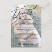 Romantische kalligrafie Foto Details Behuizing Kaa Informatiekaartje (Voorkant)