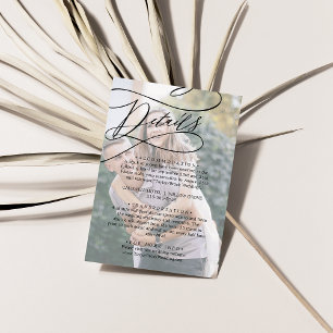 Romantische kalligrafie Foto Details Behuizing Kaa Informatiekaartje