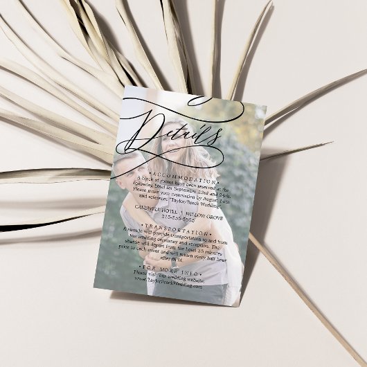 Romantische kalligrafie Foto Details Behuizing Kaa Informatiekaartje