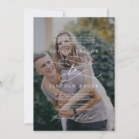 Romantische kalligrafie Fotobedekking - Plechtige Kaart (Voorkant)