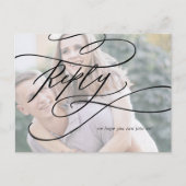 Romantische kalligrafie Fotolied Aanvraag RSVP Uitnodiging Briefkaart (Voorkant)