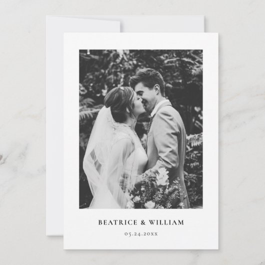 Romantische kalligrafie Gelukkig ooit na feest Kaart (Achterkant)