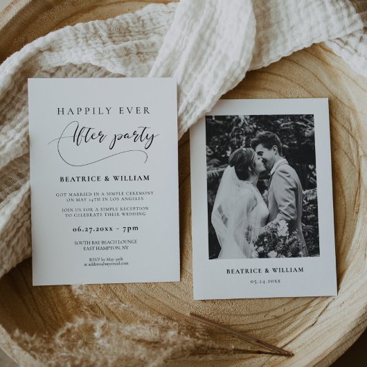 Romantische kalligrafie Gelukkig ooit na feest Kaart