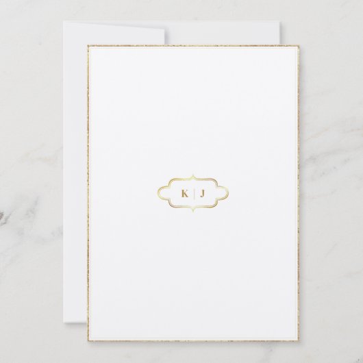 ROMANTISCHE KALLIGRAFIE GOUD KLASSEKE MONOGRAMM TR KAART (Achterkant)