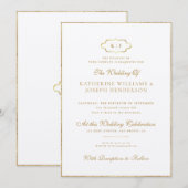 ROMANTISCHE KALLIGRAFIE GOUD KLASSEKE MONOGRAMM TR KAART (Voorkant / Achterkant)