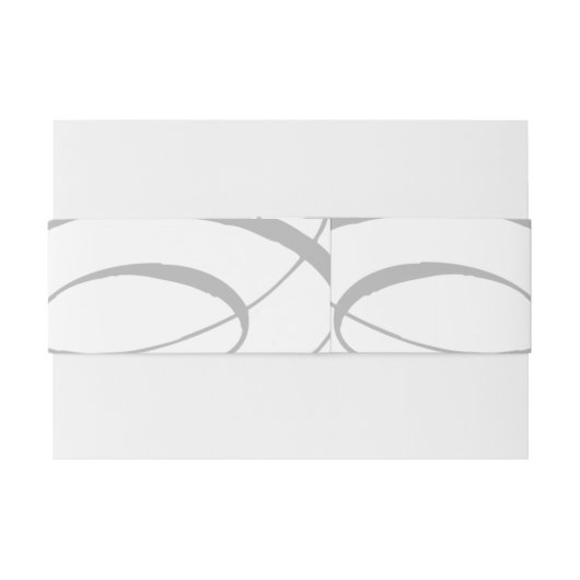 Romantische kalligrafie Grijze krullen Uitnodigingen Wikkel (Achterkant Voorbeeld)