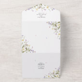 Romantische kalligrafie grillige bloem RSVP Huweli All In One Uitnodiging (Buitenkant)