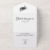 Romantische kalligrafie Het huwelijk All In One Uitnodiging (Buitenkant)