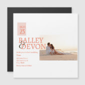 Romantische kalligrafie Het huwelijk Magnetische Uitnodiging (Voorkant / Achterkant)