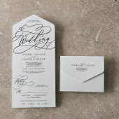 Romantische kalligrafie Het huwelijk van All In One Uitnodiging