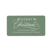 Romantische kalligrafie kerstretour adres etiket (Voorkant)