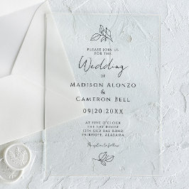 Romantische kalligrafie Klassiek Modern Acryl Uitnodigingen