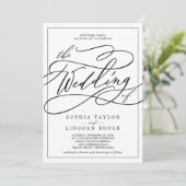 Romantische kalligrafie | Lijst de bruiloft van Kaart (Staand voorkant)