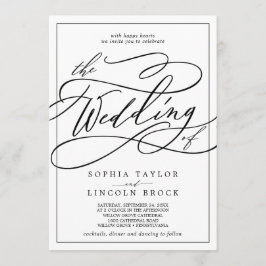 Romantische kalligrafie | Lijst de bruiloft van Kaart