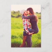 Romantische kalligrafie met foto-bruiloft Welkom Informatiekaartje (Achterkant)