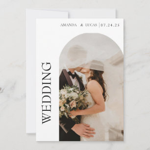 Romantische kalligrafie Monogram Fotogevormde boog Kaart