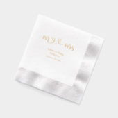 Romantische kalligrafie Mr. & Mrs. wedding Folie Servetten (Links)