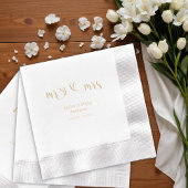 Romantische kalligrafie Mr. & Mrs. wedding Folie Servetten