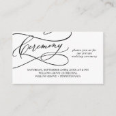 Romantische kalligrafie Private Wedding Ceremony K Informatiekaartje (Voorkant)