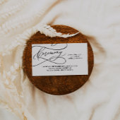 Romantische kalligrafie Private Wedding Ceremony K Informatiekaartje