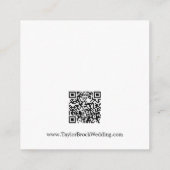 Romantische Kalligrafie QR Code Bruiloft Details Informatiekaartje (Achterkant)