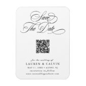 Romantische Kalligrafie QR Code Bruiloft Save the Magneet (Verticaal)