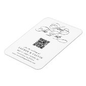 Romantische Kalligrafie QR Code Bruiloft Save the Magneet (Linkerzijde)