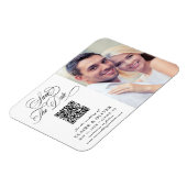 Romantische Kalligrafie QR Code Save the Date Foto Magneet (Linkerzijde)