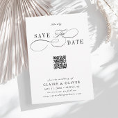 Romantische kalligrafie QR-code verticaal Save The Date