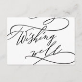 Romantische kalligrafie QR-codes bruiloft wensen g Informatiekaartje (Voorkant)