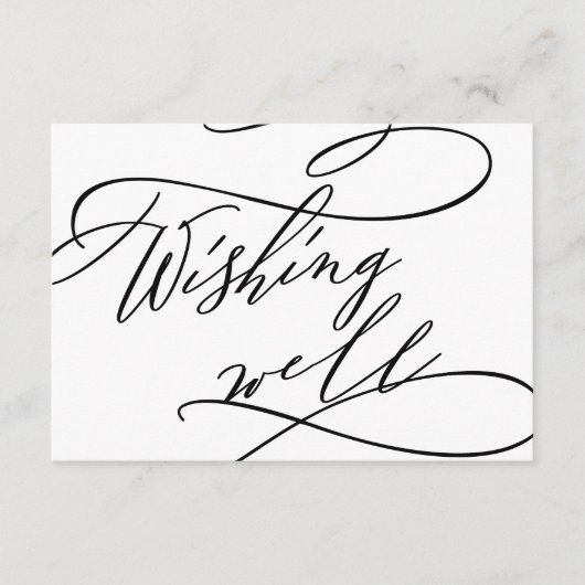 Romantische kalligrafie QR-codes bruiloft wensen g Informatiekaartje (Voorkant)