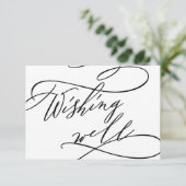 Romantische kalligrafie QR-codes bruiloft wensen g Informatiekaartje (Staand voorkant)