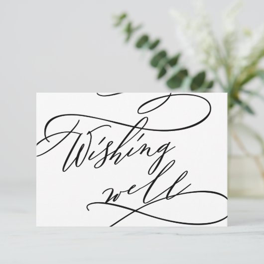 Romantische kalligrafie QR-codes bruiloft wensen g Informatiekaartje (Staand voorkant)