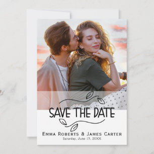 Romantische kalligrafie QR-foto save-the-date Save The Date