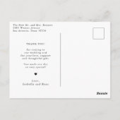 Romantische kalligrafie script bruiloft foto dank  briefkaart (Achterkant)