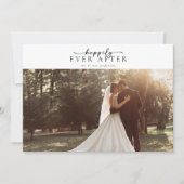 Romantische kalligrafie script foto bruiloft bedankkaart (Voorkant)