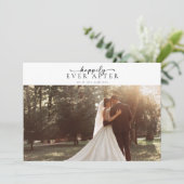 Romantische kalligrafie script foto bruiloft bedankkaart (Staand voorkant)
