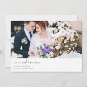 Romantische kalligrafie script foto bruiloft bedankkaart (Voorkant)